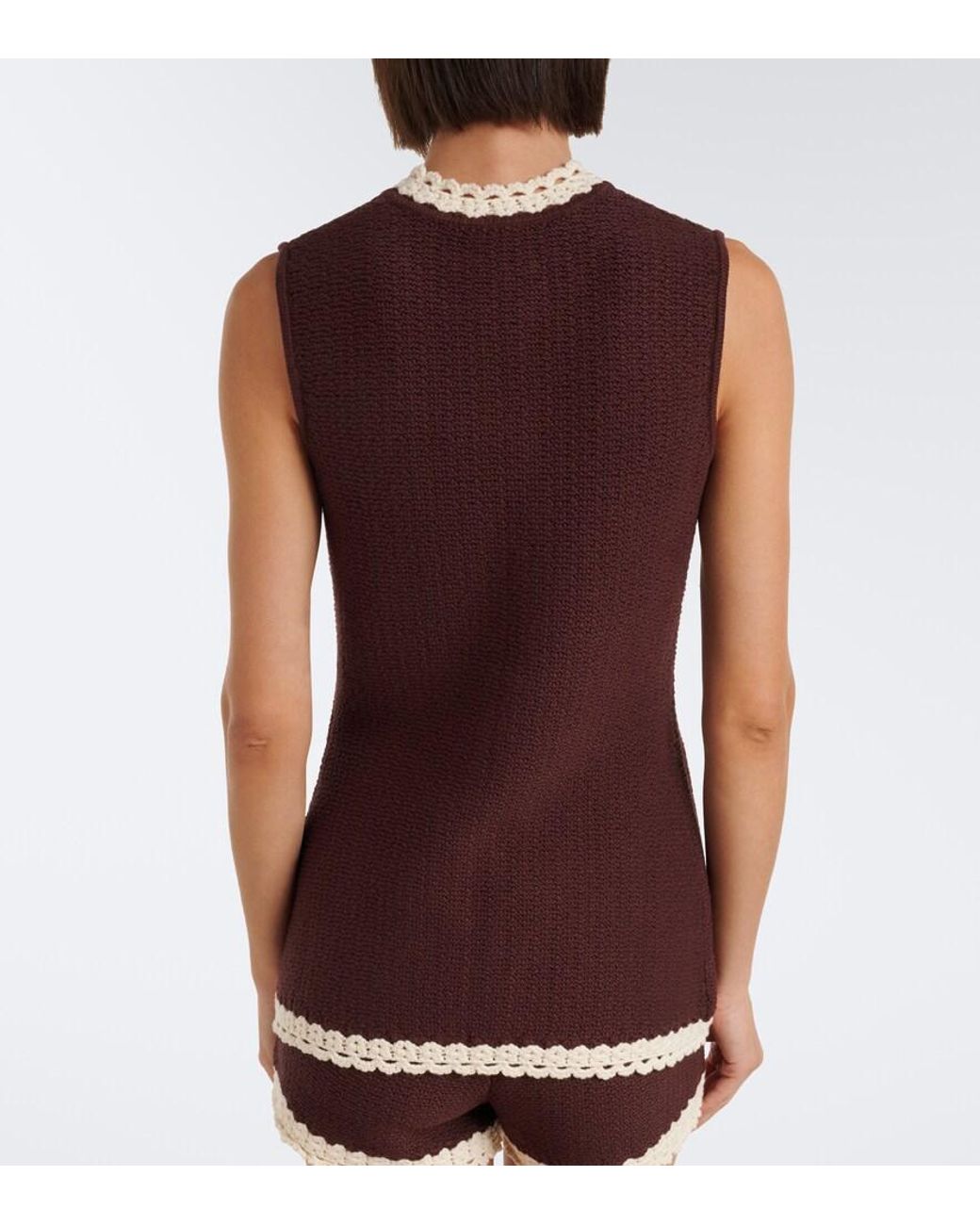 Posse Purple Hattie Crochet-Trimmed Top