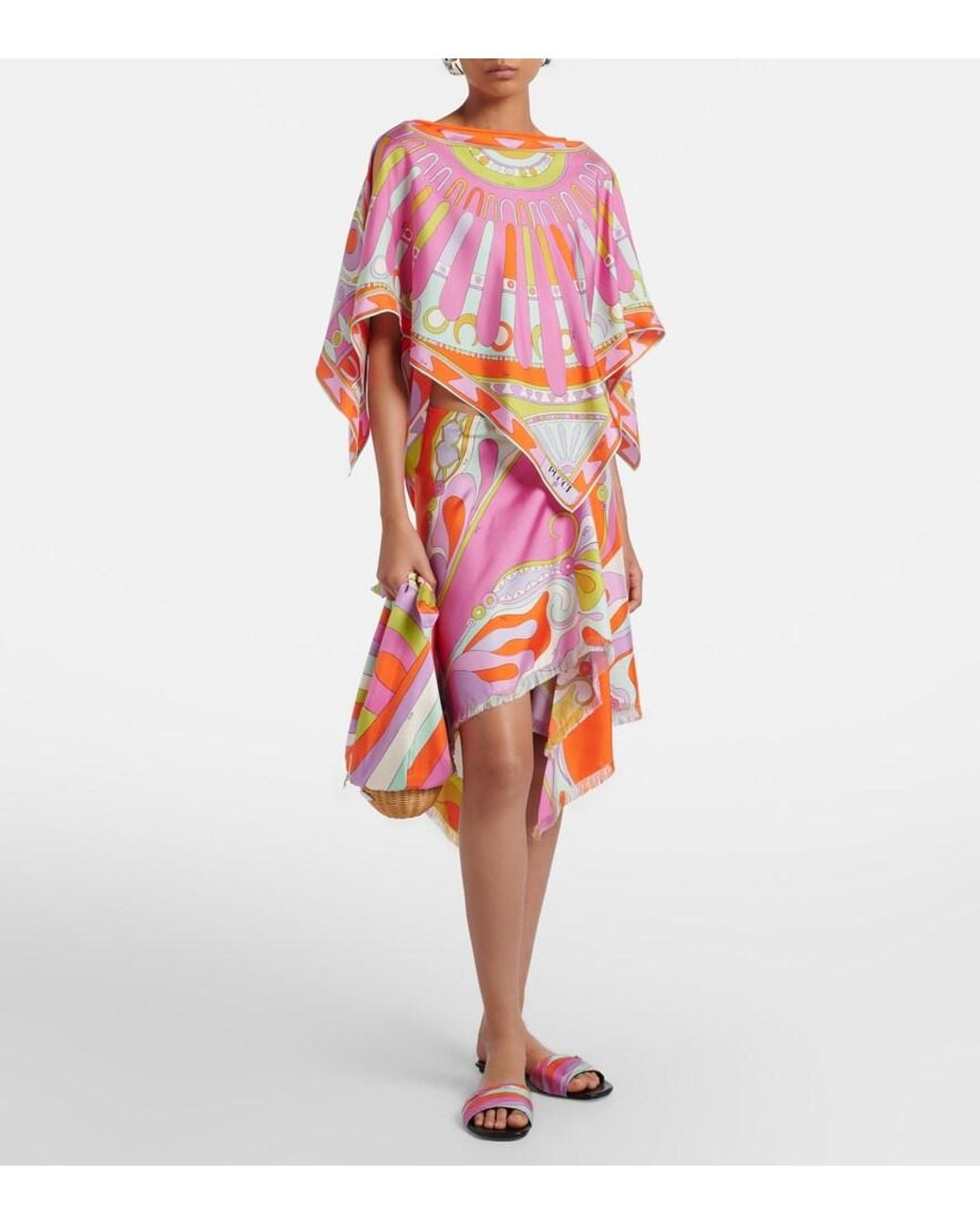 Emilio Pucci White Yummy Iride Twill Slides
