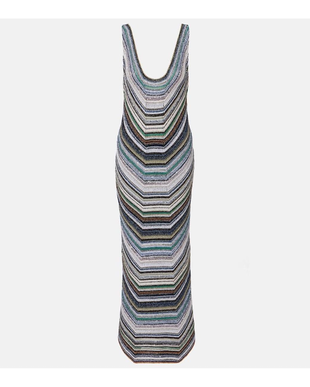 Missoni Gray Striped Lame Gown