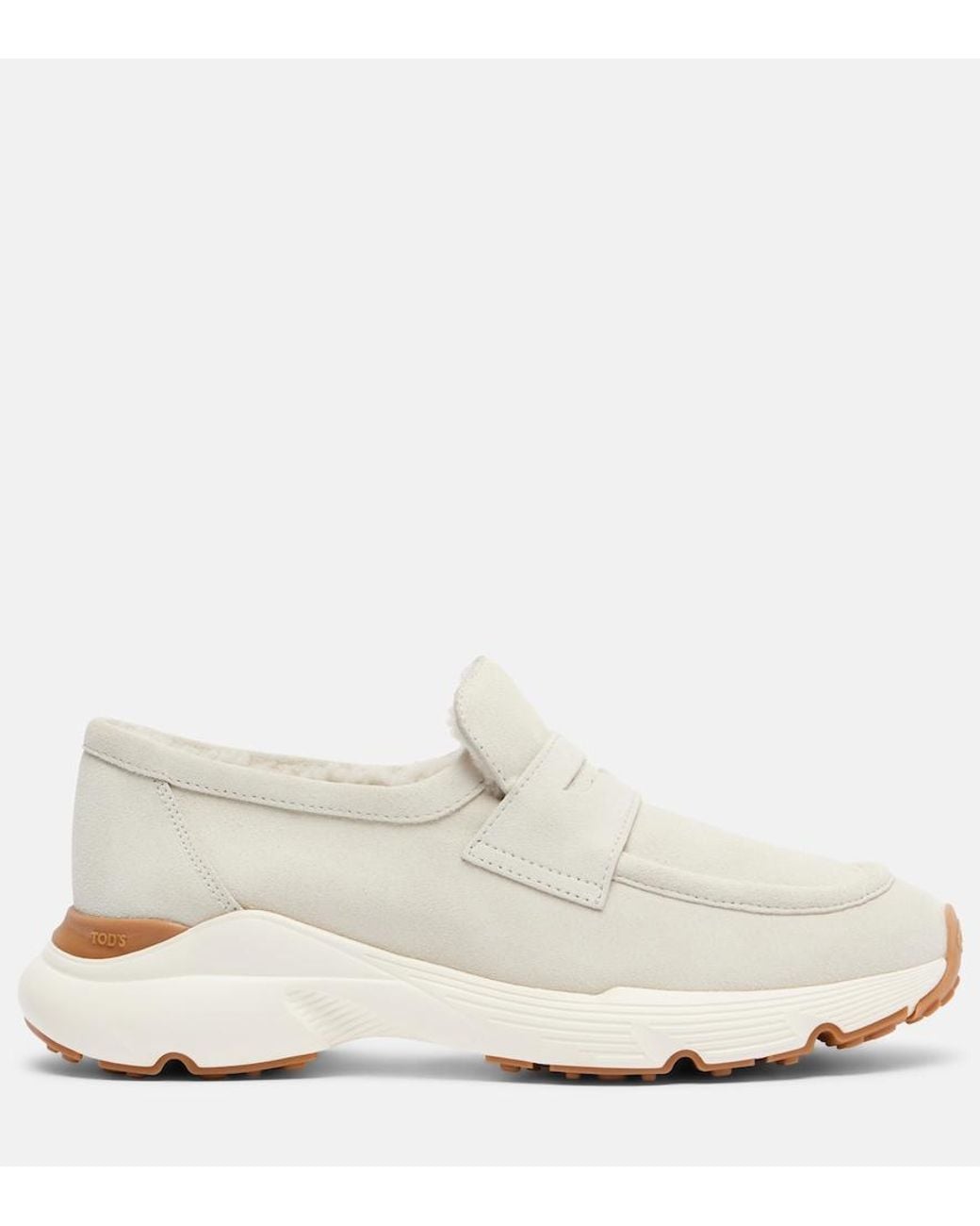 Tod's White Sport Run Suede Loafers