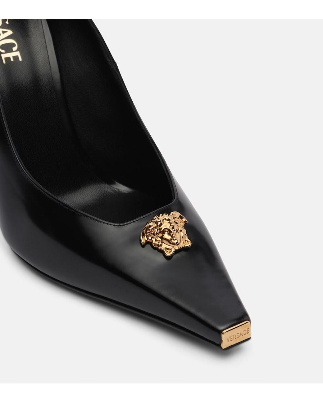 Versace Black La Medusa 105 Leather Pumps