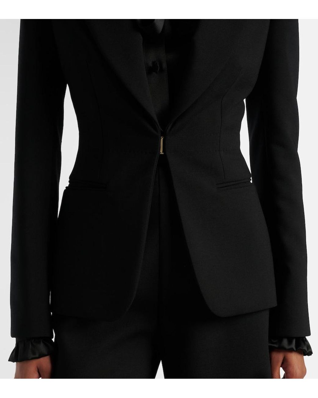 Gucci Black Wool-Blend Blazer