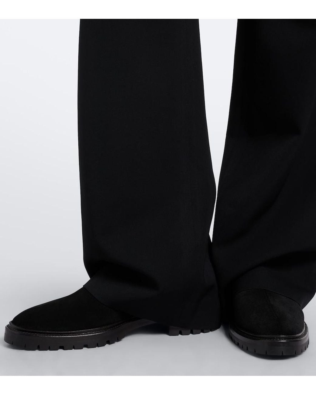 The Row Black Moto Suede Ankle Boots