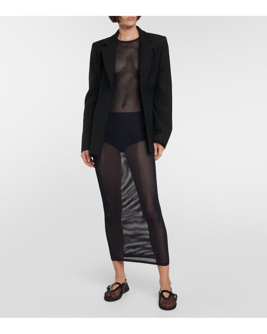 Alaïa Blue Archetypes Fishnet Gown