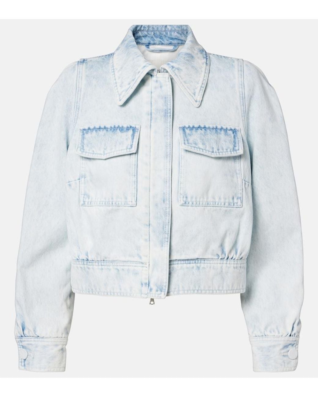 Dries Van Noten Blue Cropped Denim Jacket