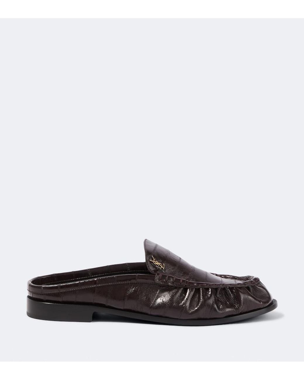 Saint Laurent Brown Le Loafer Eel Leather Mules for men