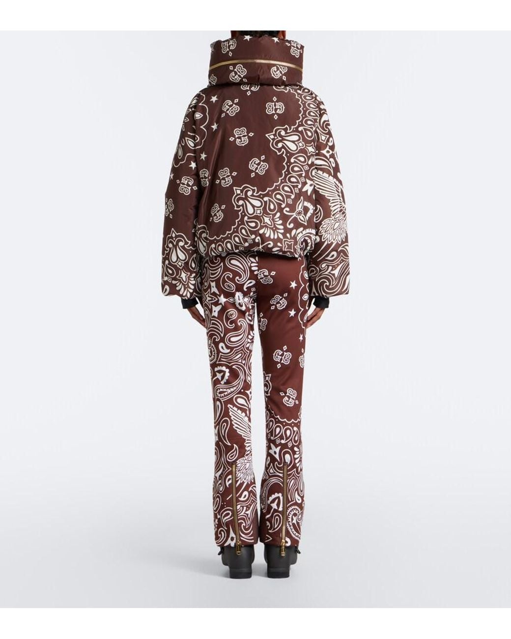 Goldbergh Brown Kyoko Hooded Printed Ski Jacket