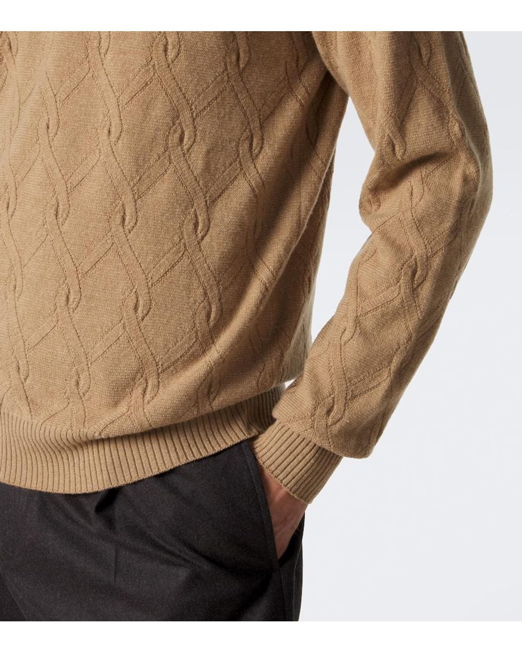 Brioni Brown Wool And Cashmere Sweater for men