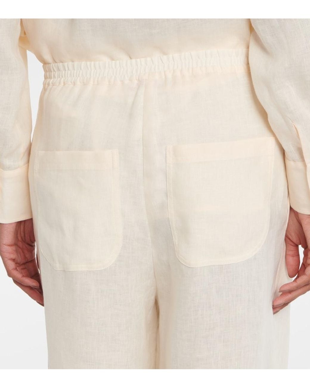 Pantalon Ample Select En Lin Eres en coloris Natural
