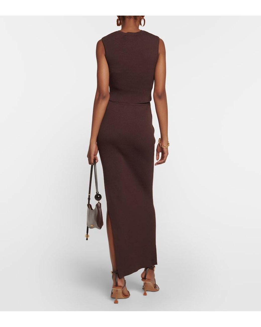 Christopher Esber Brown High-Rise Maxi Skirt