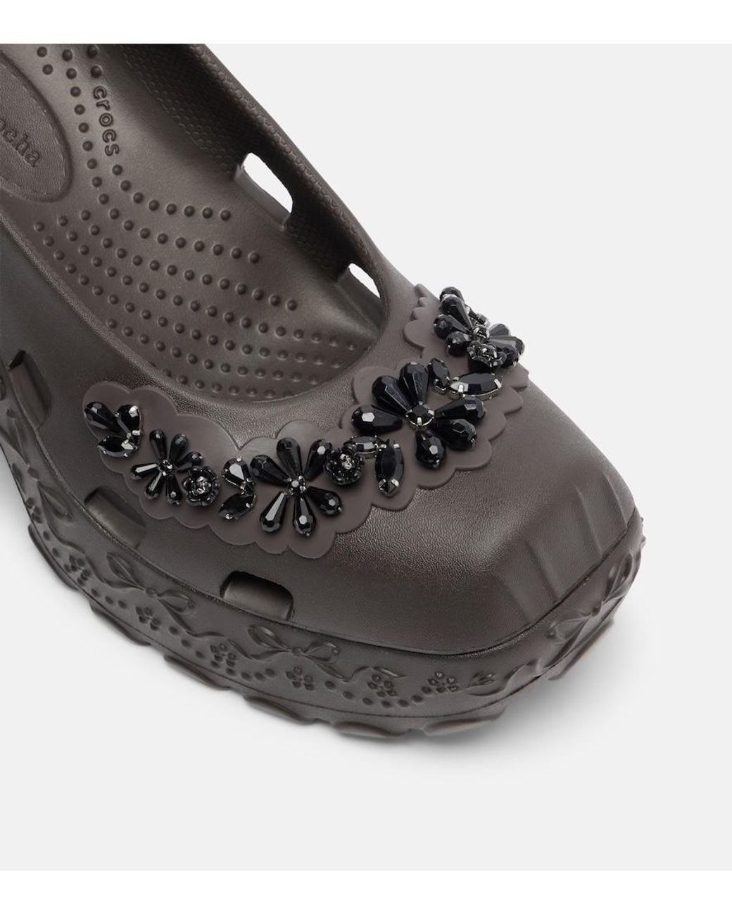 Simone Rocha Black X Crocs Embellished Slingback Pumps