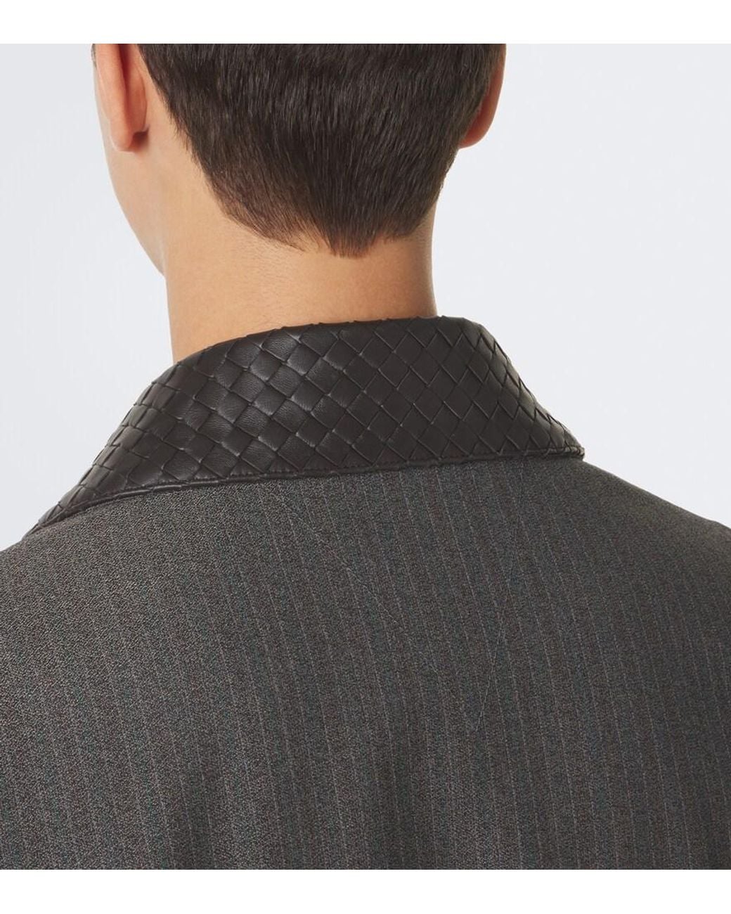 Bottega Veneta Black Intrecciato Wool And Mohair Blouson Jacket for men