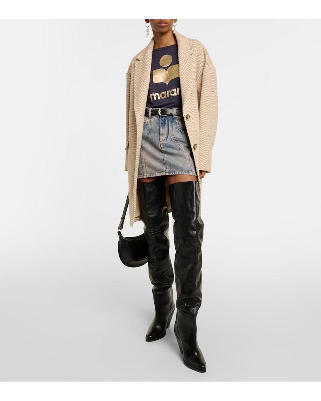 Isabel Marant Gray Vesna Denim Miniskirt