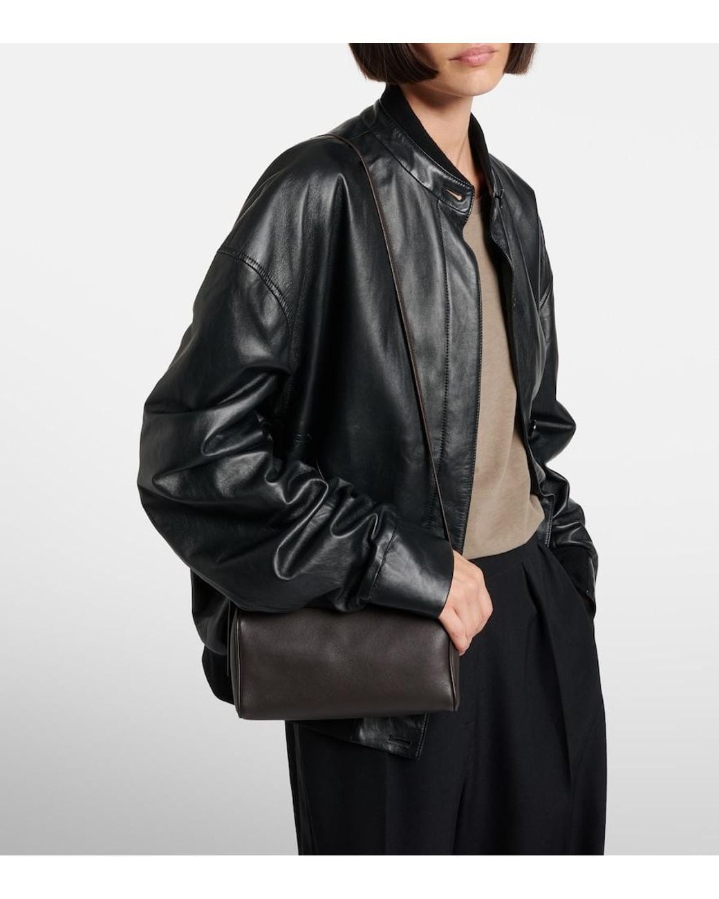 The Row Black Schultertasche '90S Aus Leder