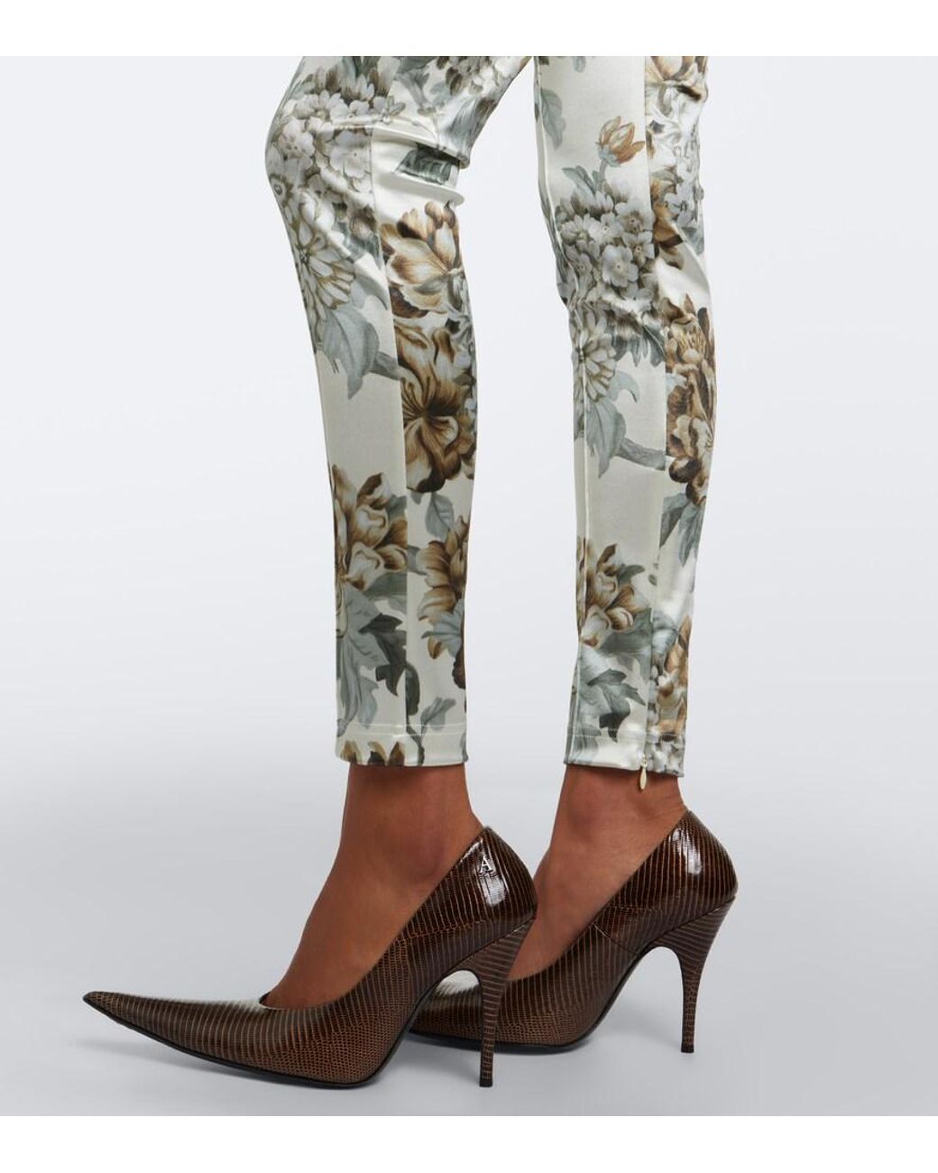 Acne Metallic Floral Jersey Skinny Pants