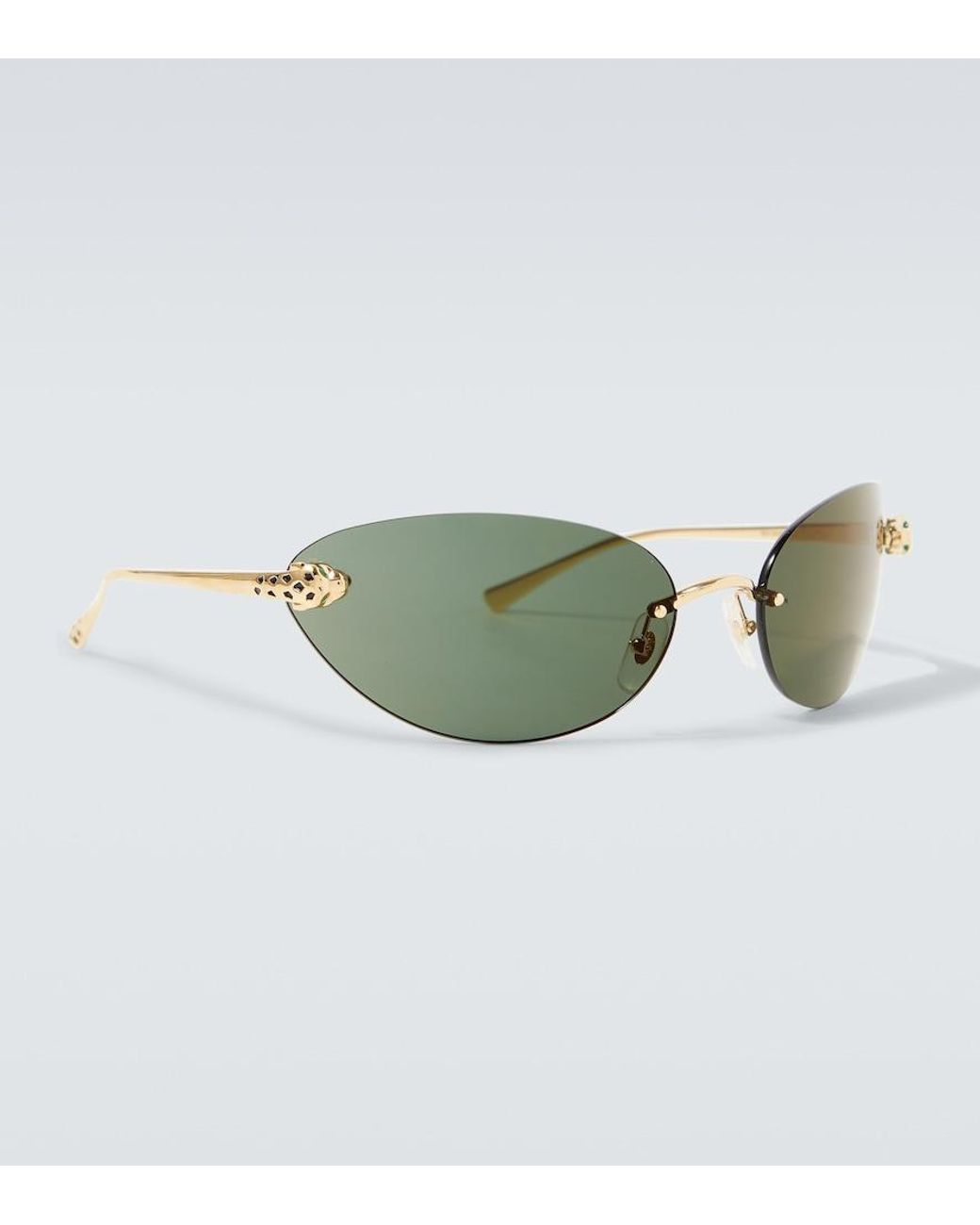 Cartier Green Panthere De Cartier Cat-Eye Sunglasses for men