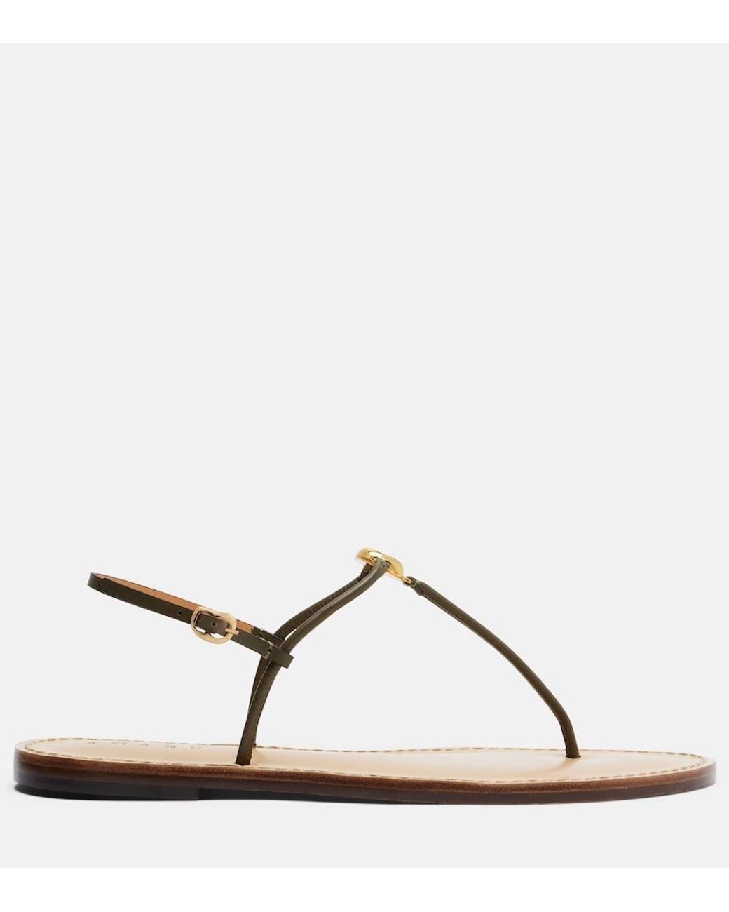 Amanu Metallic Naivasha Leather Thong Sandals