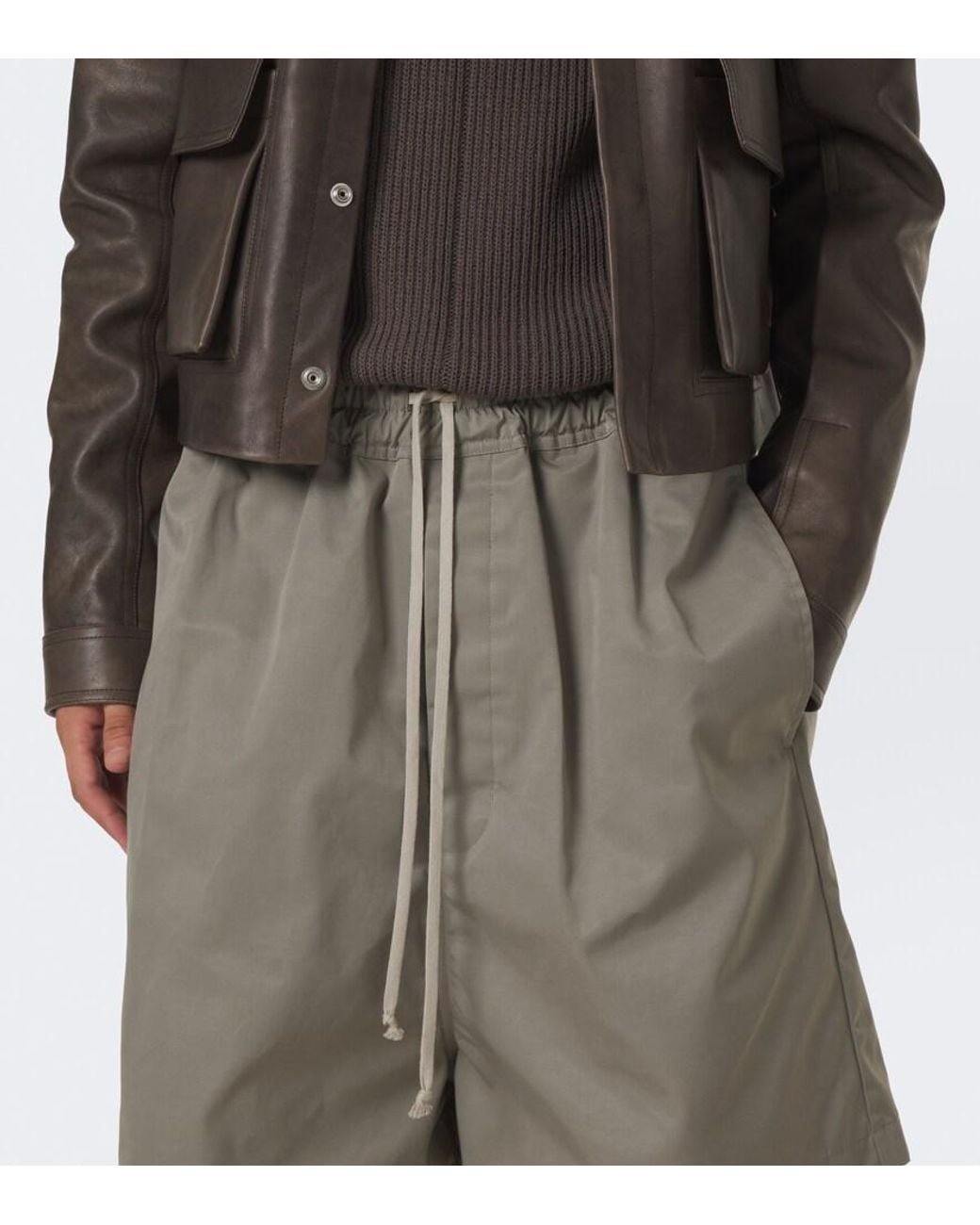 Rick Owens Gray Faun Faille Bermuda Shorts for men