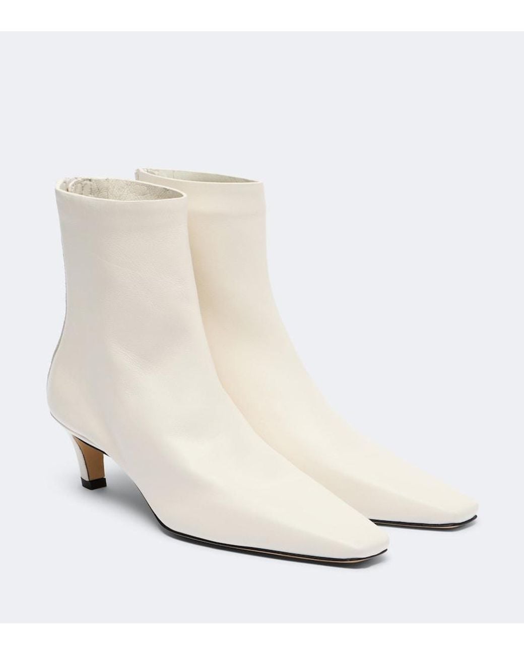 Totême White Leather Ankle Boots