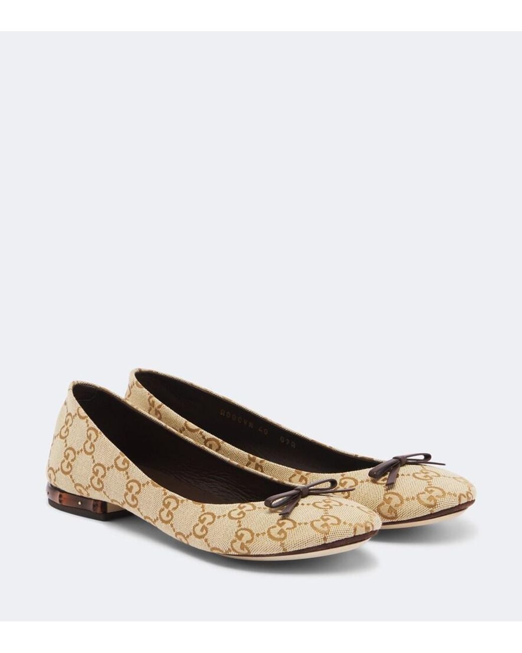 Gucci Brown Gg Canvas Ballet Flats