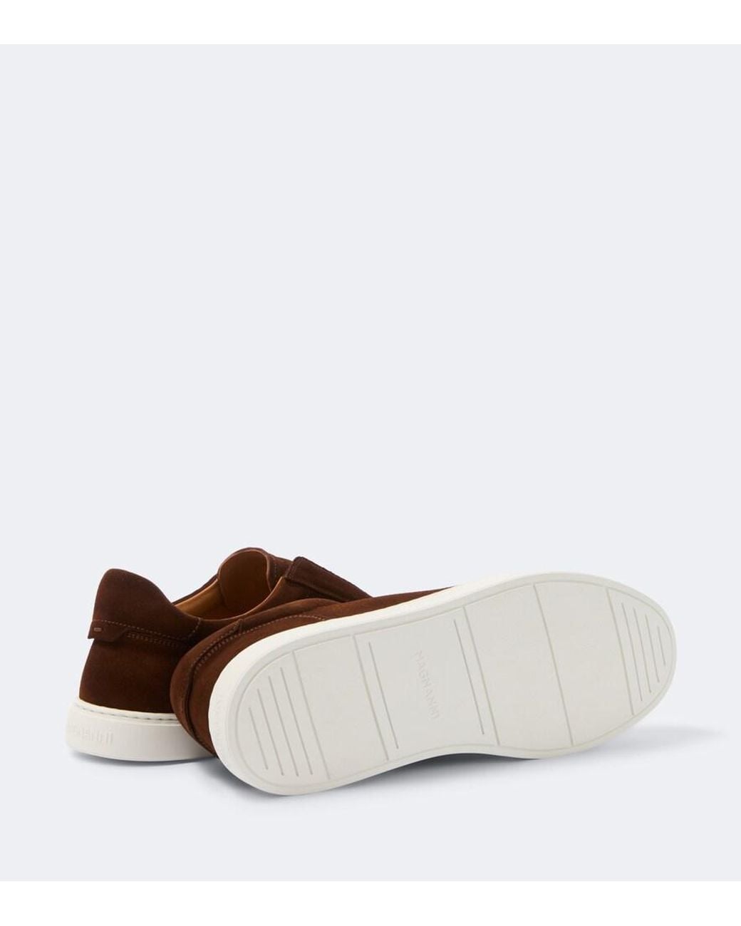 Magnanni Shoes Brown Kona Slip Suede Sneakers for men