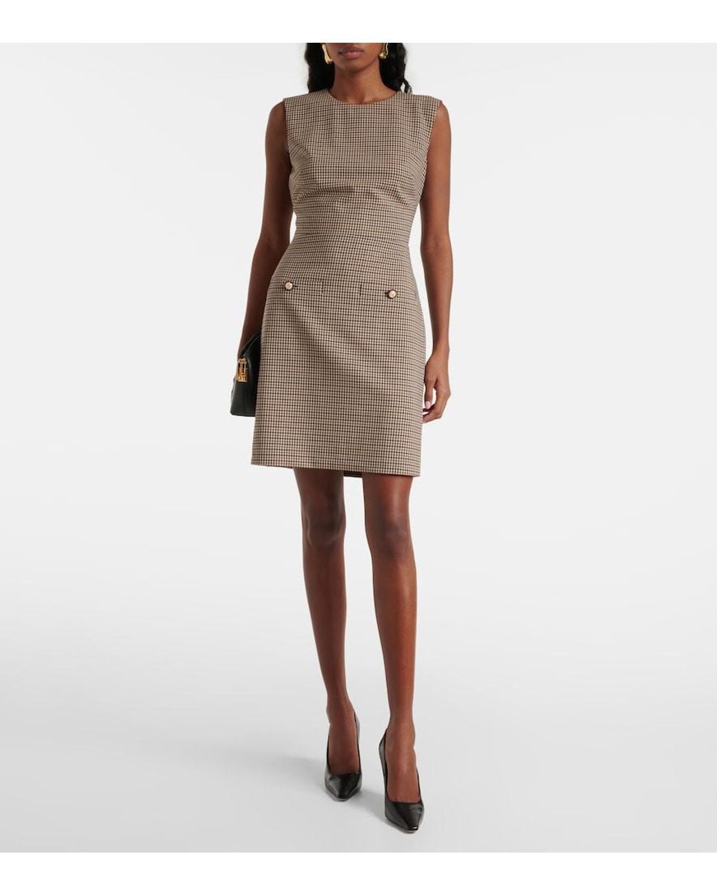 Veronica Beard Gray Houndstooth Minidress