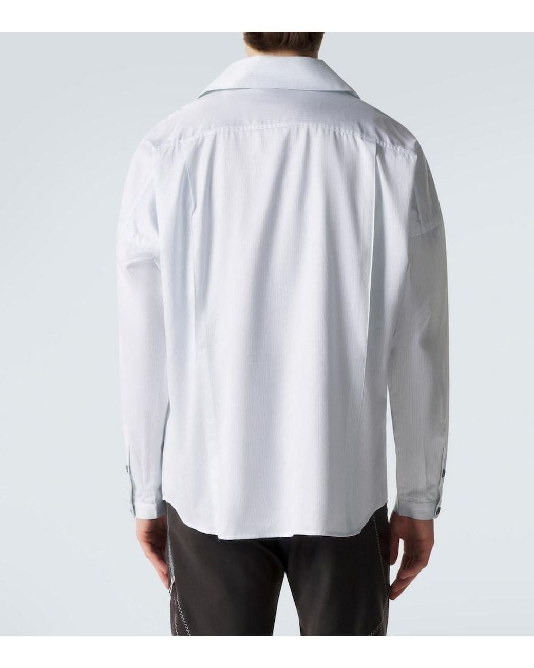 Kiko Kostadinov Blue Kest Striped Cotton Shirt for men