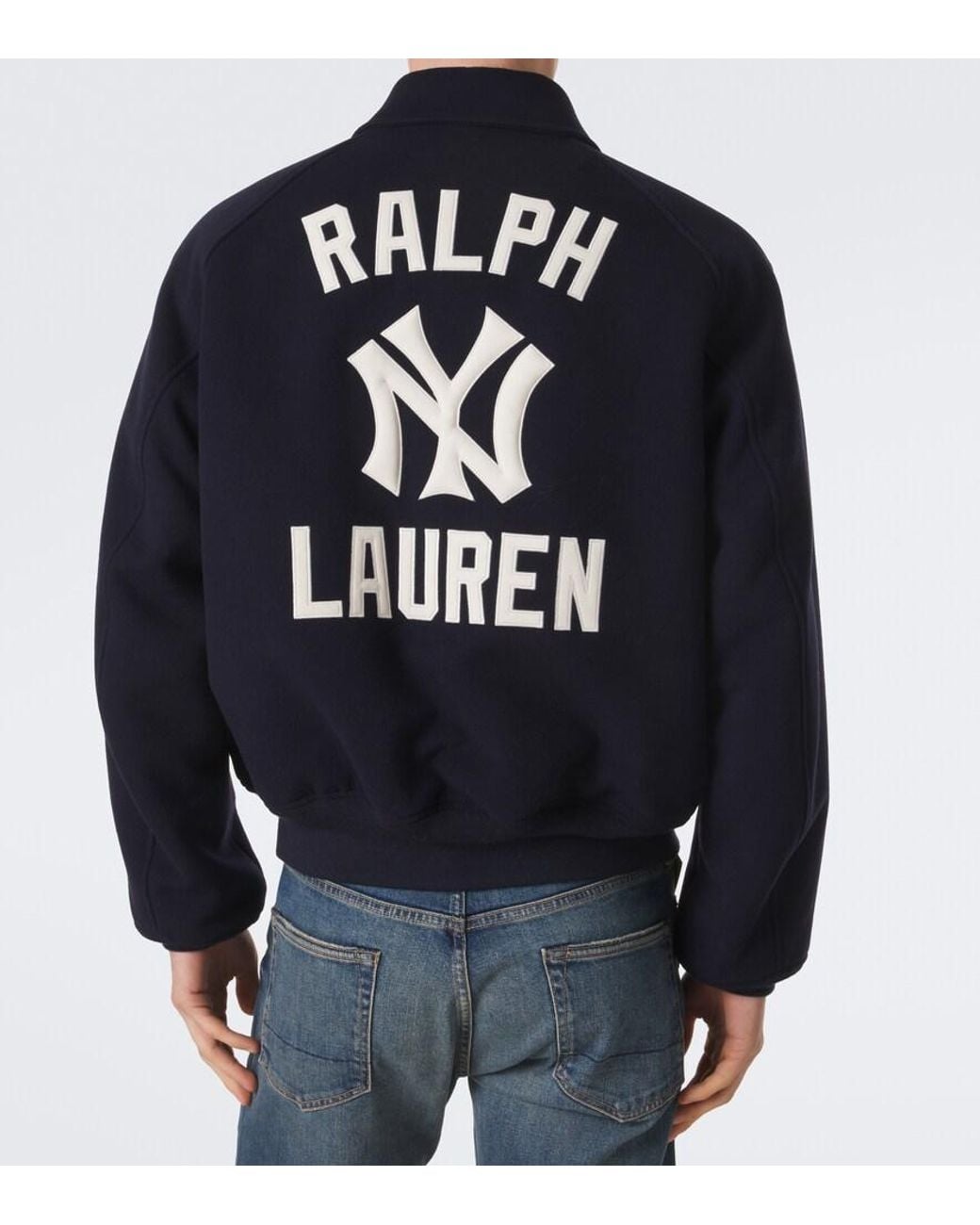 Ralph Lauren Blue X Mlb Shearling-Lined Twill Blouson Jacket for men