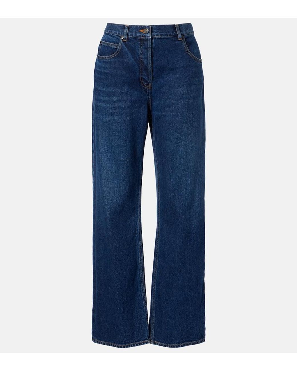 The Row Blue Finbar Wide-Leg Jeans