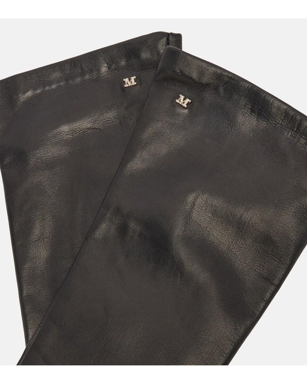 Max Mara Black Leather Gloves