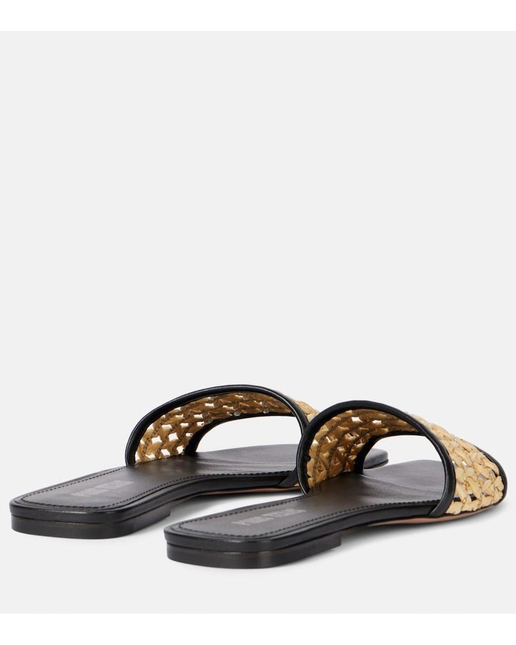 Paris Texas Black Ava 50 Leather-Trimmed Mules