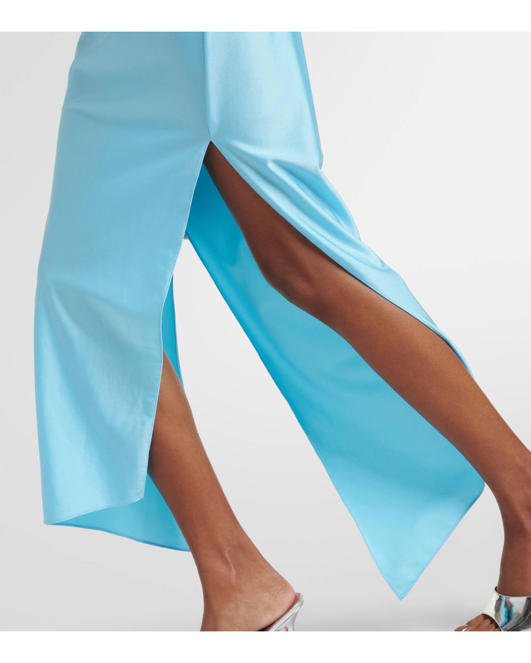 Coperni Floral-Applique Cutout Maxi Dress in Blue | Lyst UK