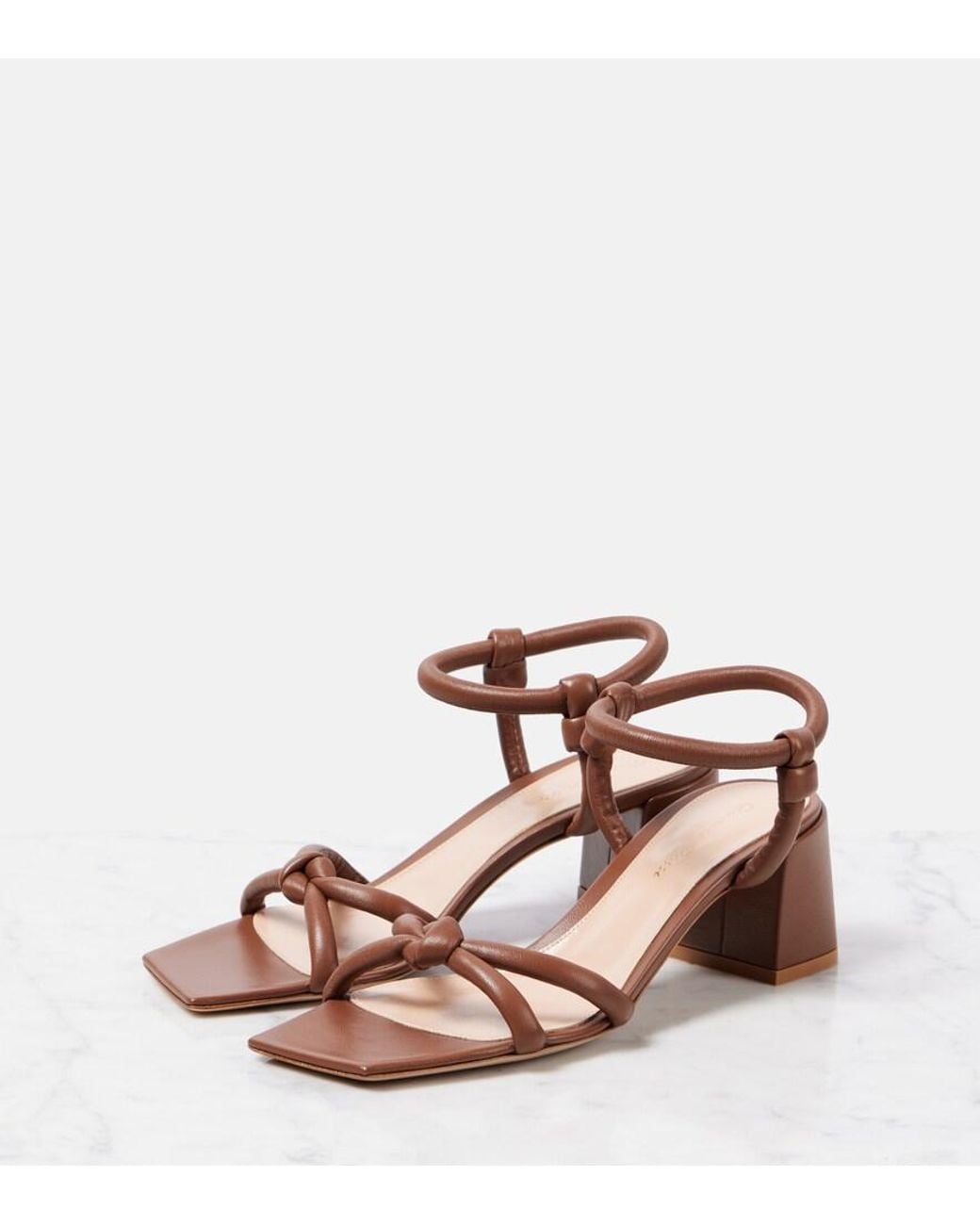 Gianvito Rossi Pink Juno 55 Leather Sandals