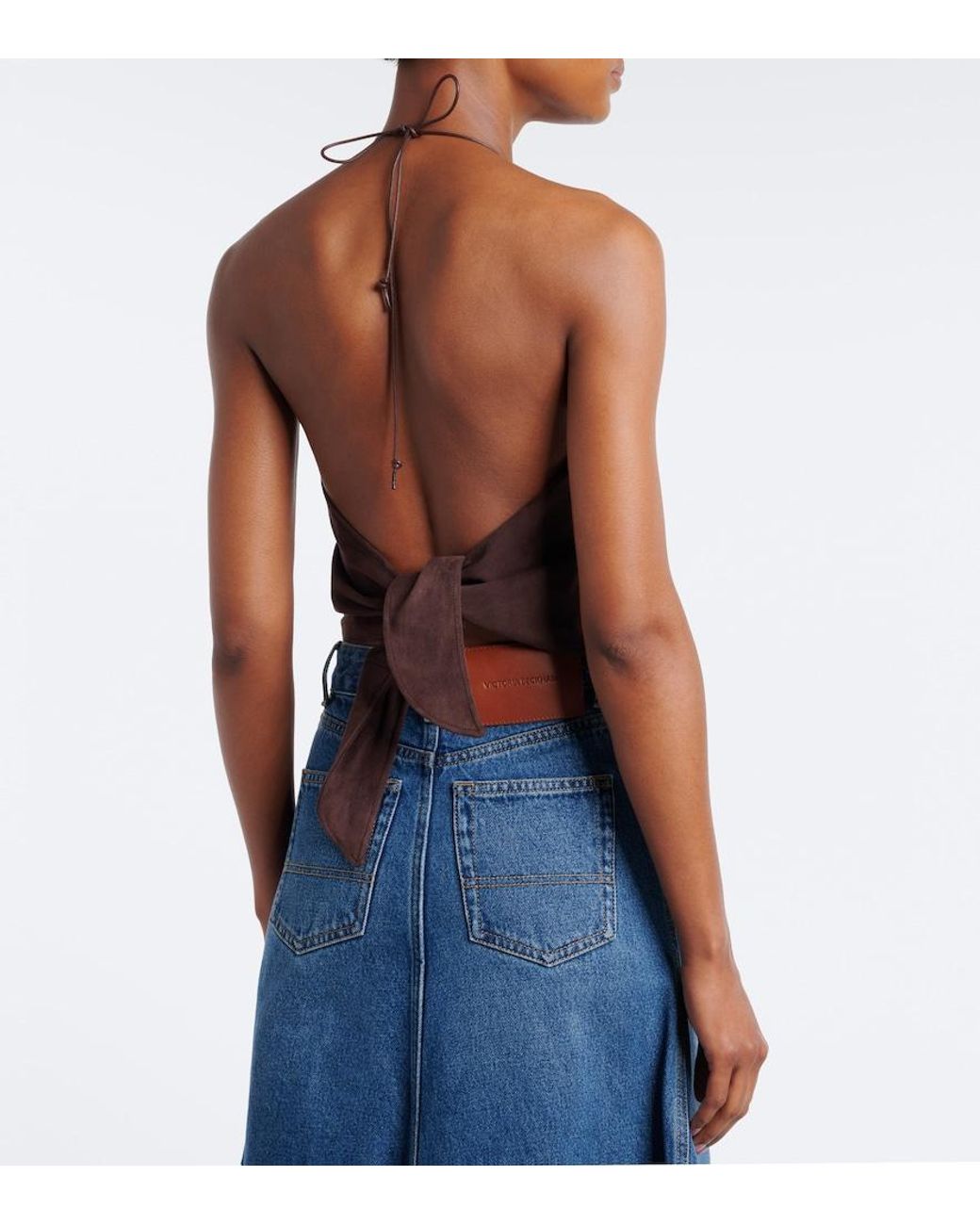 Stouls Red Rosie Halterneck Suede Top