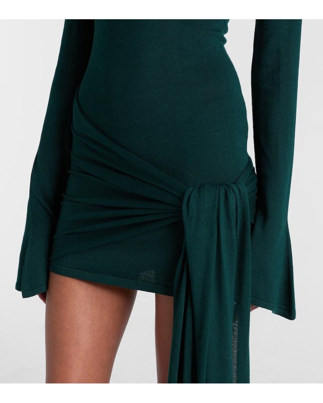 AYA MUSE Silk-Blend Minidress in Green | Lyst UK