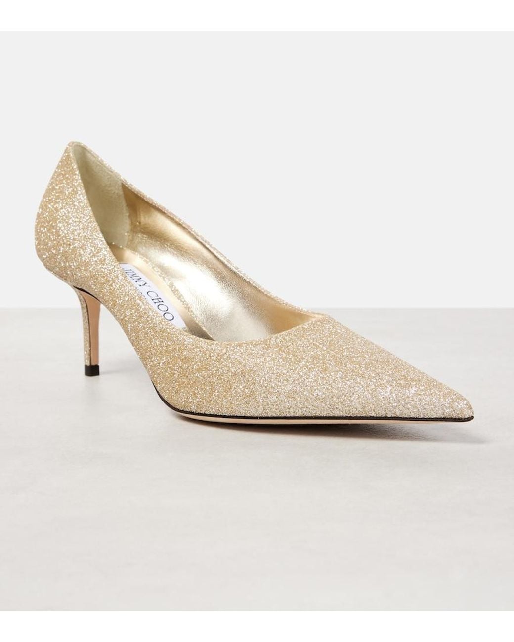 Jimmy Choo Natural Love 65 Glitter Pumps