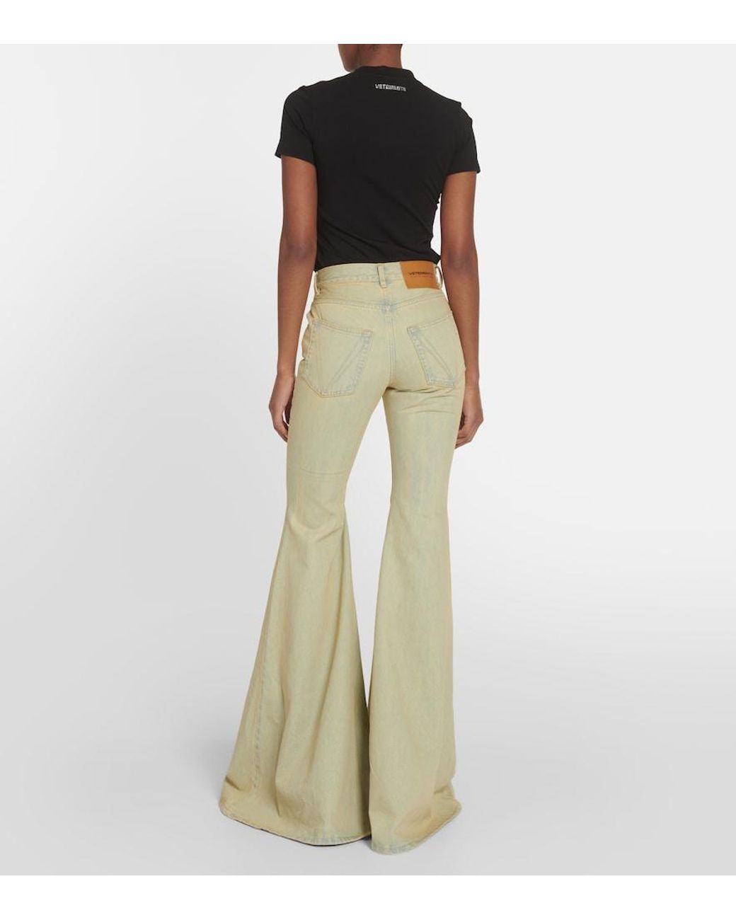 Vetements Green High-Rise Flared Jeans