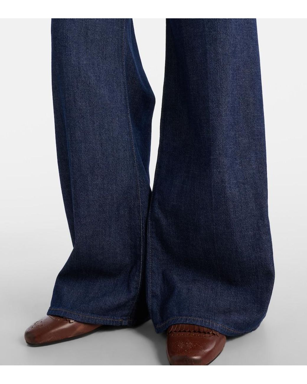 7 For All Mankind Blue Lotta Wide-Leg Jeans