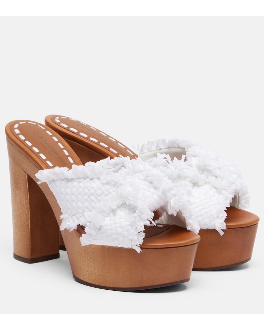Dolce & Gabbana Brown Plateau-Pantoletten