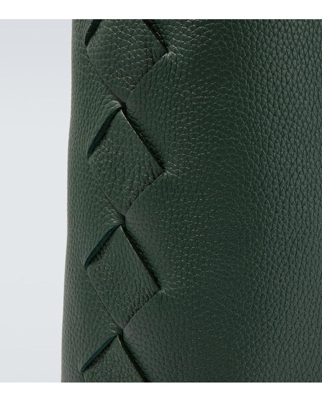 Bottega Veneta Green Diago Intreccio Leather Tote Bag for men