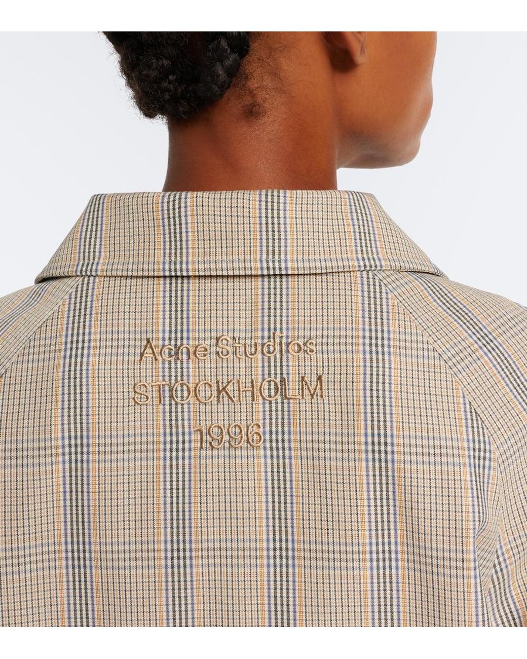 Acne Gray Checked Technical Jacket
