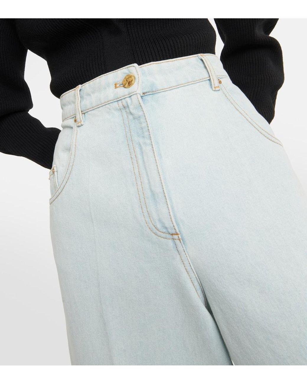 Nina Ricci White High-Rise Flared Jeans