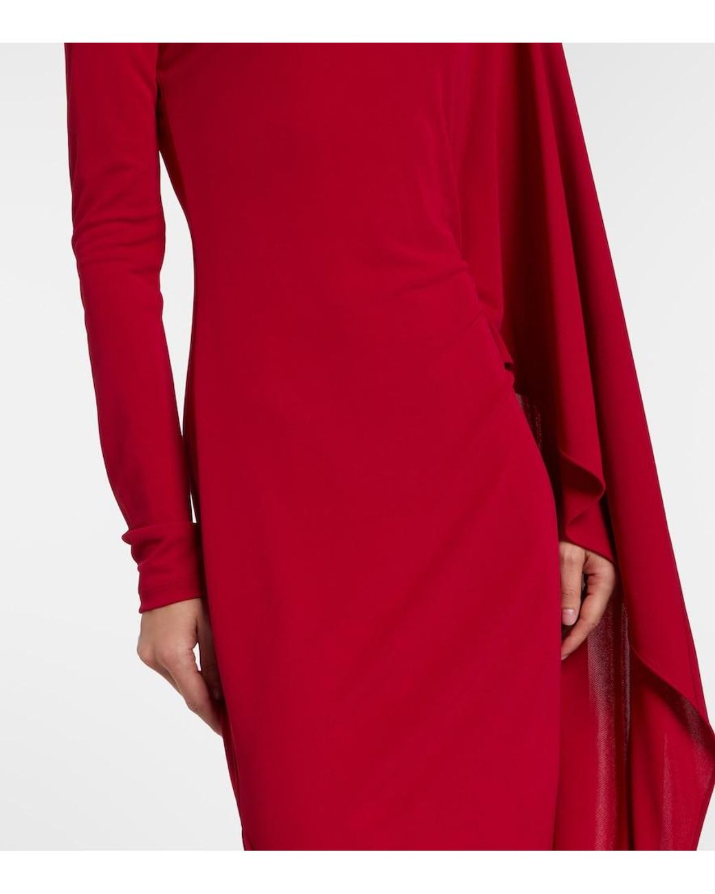 Stella McCartney Red Caped Crepe Jersey Minidress