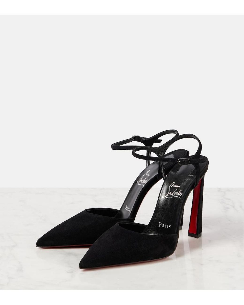 Christian Louboutin Black Condora Riviera 100 Suede Pump