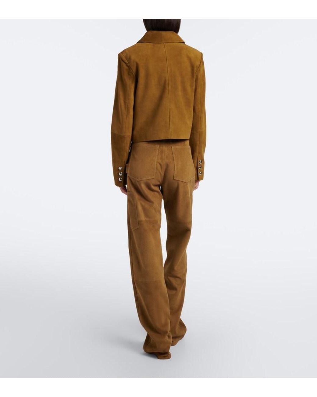 Altuzarra Natural Mills Suede Straight Pants