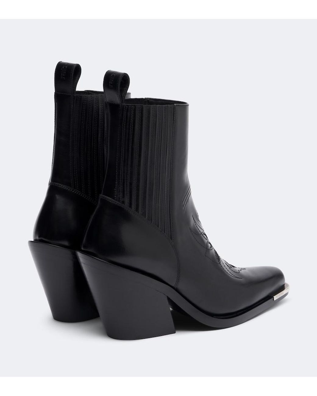 Rabanne Black Leather Cowboy Boots