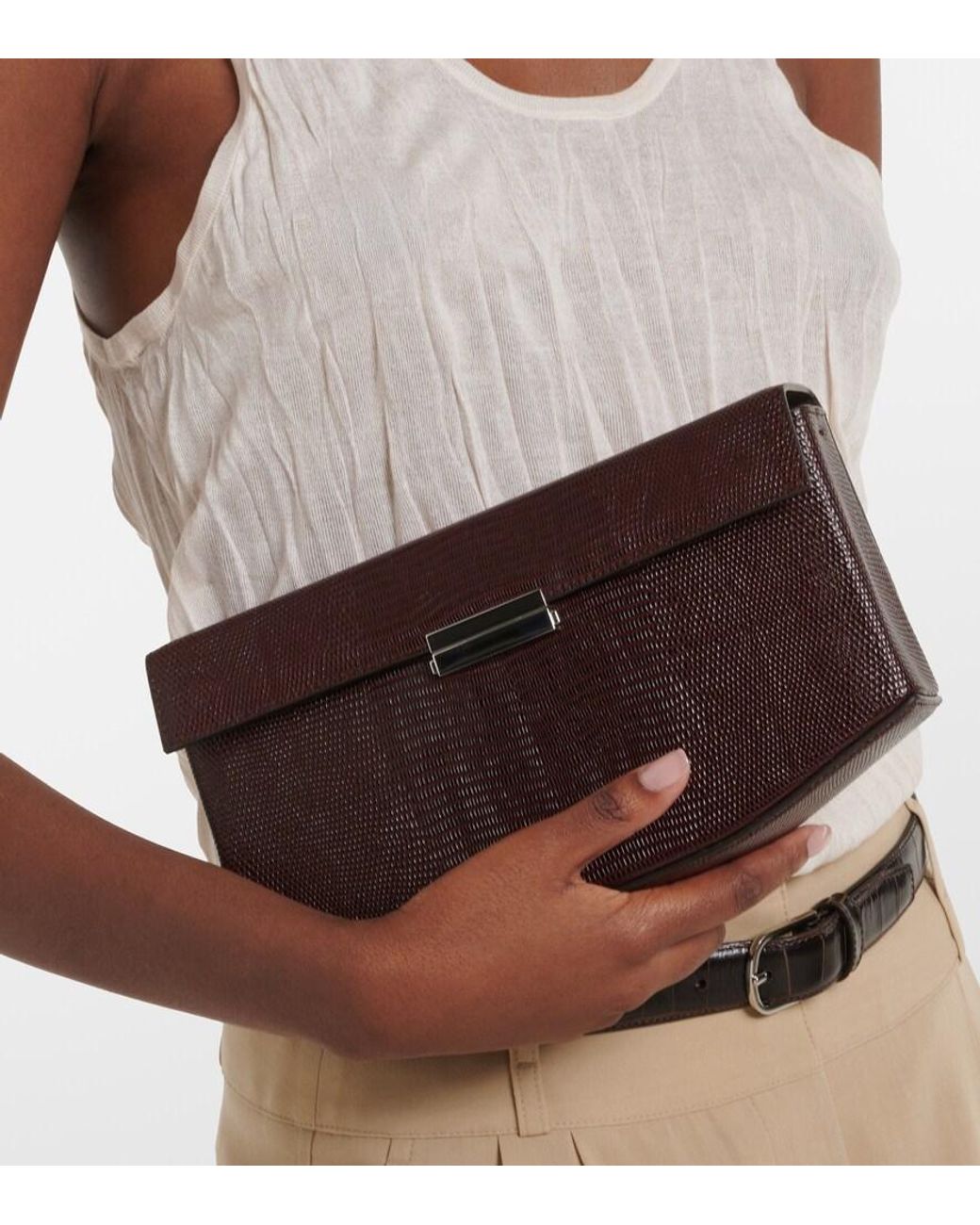 Totême Black Clip Small Leather Shoulder Bag