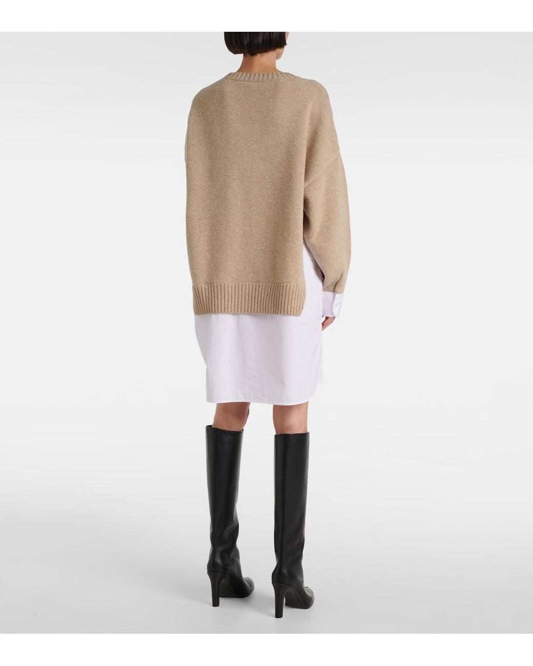 Stella McCartney Natural Layered Virgin Wool Sweater