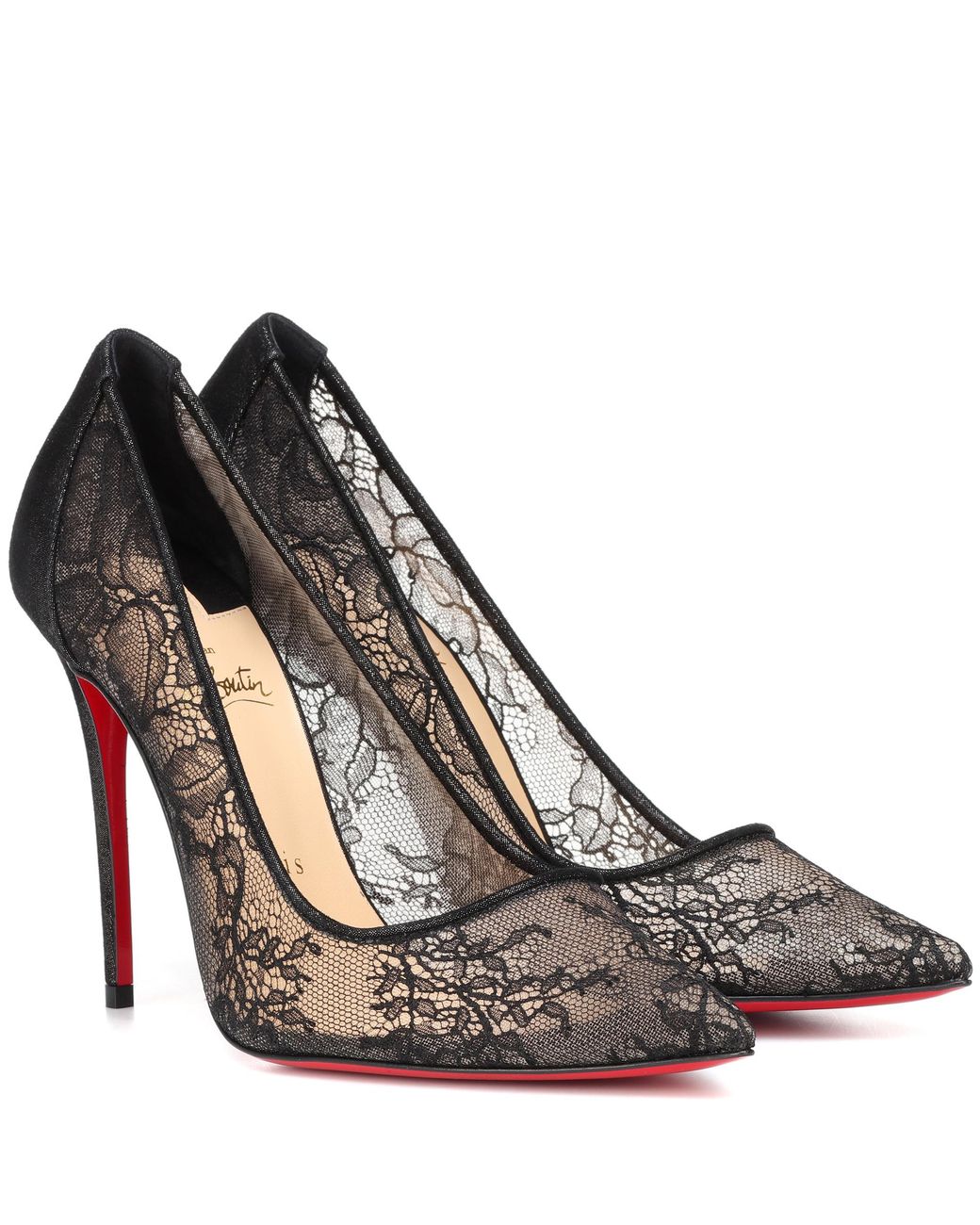 Escarpins en cuir et dentelle Lace 554 Christian Louboutin en coloris Noir  | Lyst