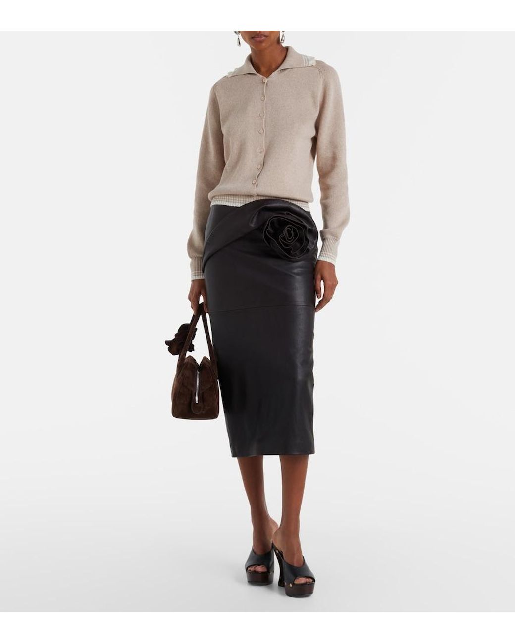 Magda Butrym Natural Cotton And Cashmere Cardigan